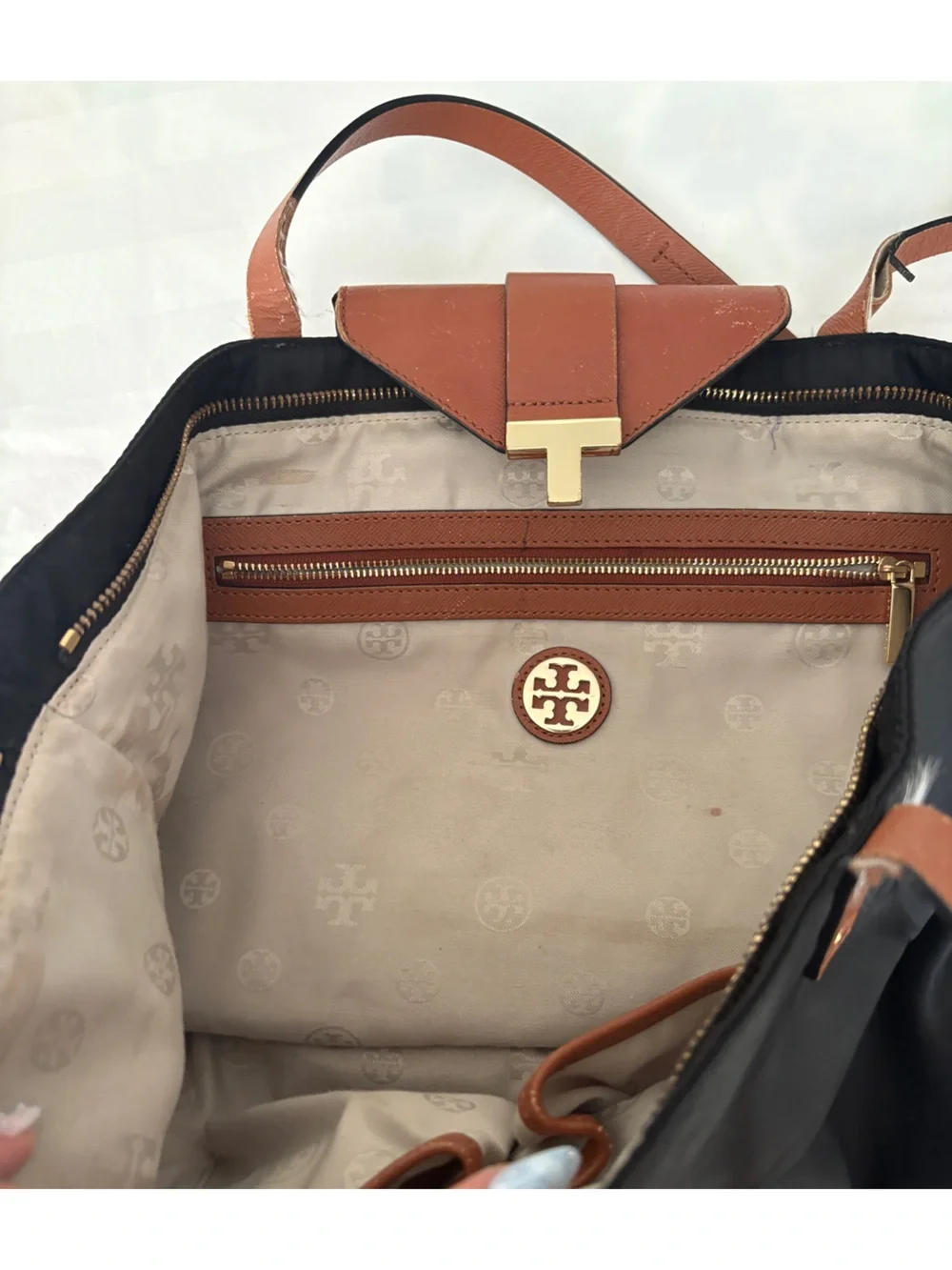 Tory Burch black nylon tote